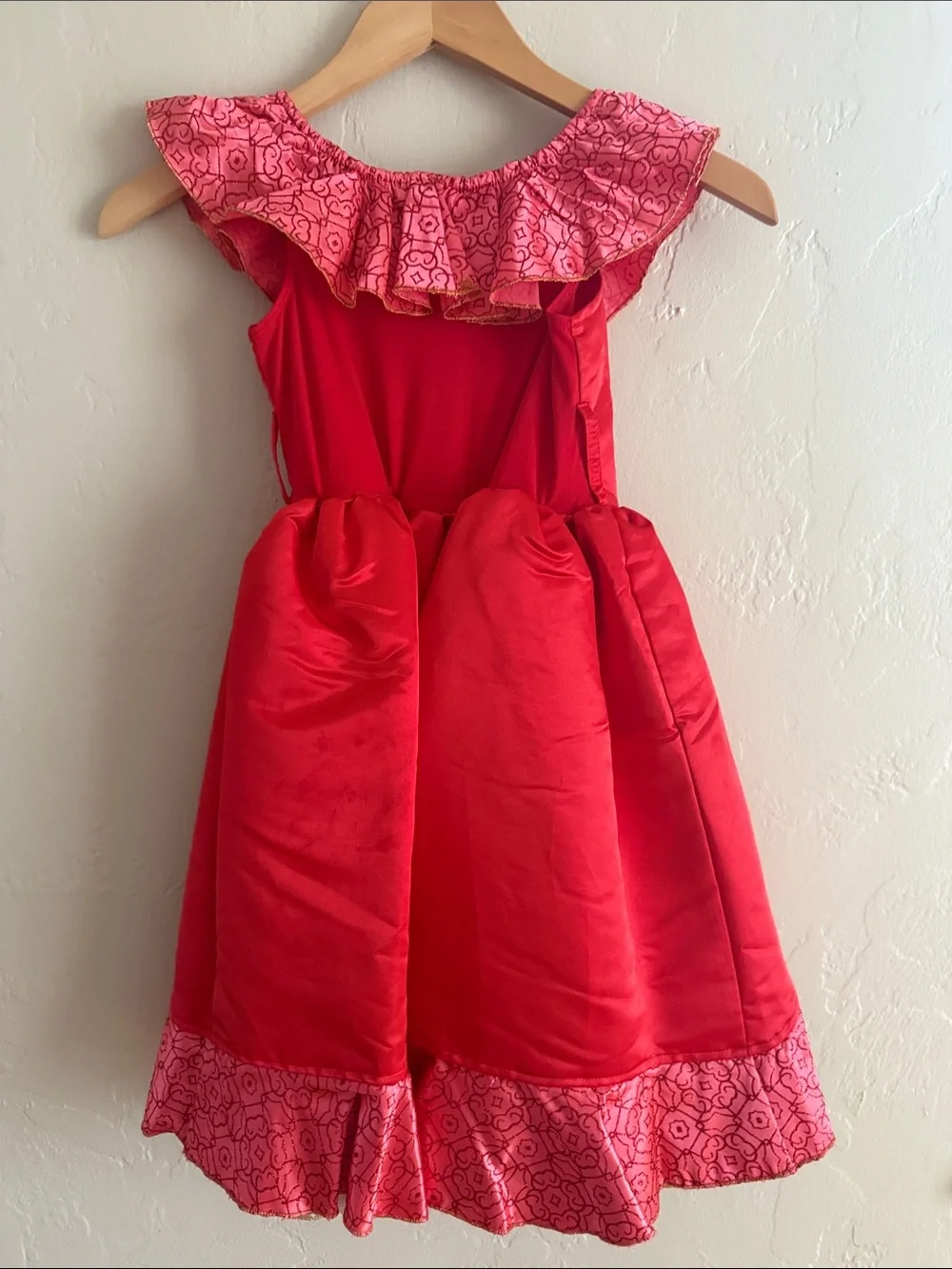 Disney Elena of Avalor Red and Pink Floral Ruffle Costume Dress